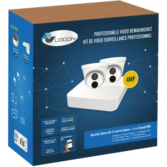 LOGON 2 camera's + Recorder + Hardeschijf 1TB